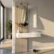 Έπιπλο εισόδου Elois  χρώμα λευκό - sepet oak 96,6x26,8x195,5εκ.
