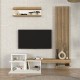 Σύνθεση τηλεόρασης Dumont  χρώμα λευκό - sepet oak 180x36,8x200εκ.