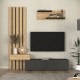 Σύνθεση τηλεόρασης Rosaline  χρώμα ανθρακί - sepet oak 183x31,3x196,9εκ.