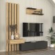 Σύνθεση τηλεόρασης Rosaline  χρώμα ανθρακί - sepet oak 183x31,3x196,9εκ.