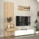 Σύνθεση τηλεόρασης Rosaline  χρώμα λευκό - sepet oak 183x31,3x196,9εκ.