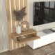 Σύνθεση τηλεόρασης Rosaline  χρώμα λευκό - sepet oak 183x31,3x196,9εκ.