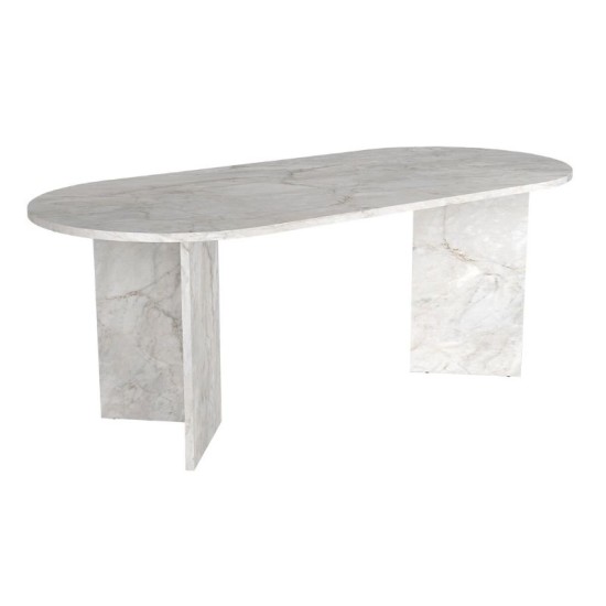 Τραπέζι Cortado  χρώμα λευκό εφέ μαρμάρου 200x90x74εκ.