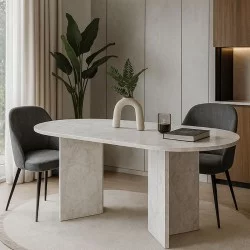 Τραπέζι Cortado  χρώμα λευκό εφέ μαρμάρου 138x80x75εκ.