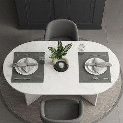 Τραπέζι Cortado  χρώμα λευκό εφέ μαρμάρου 138x80x75εκ.