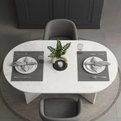 Τραπέζι Cortado  χρώμα λευκό εφέ μαρμάρου 138x80x75εκ.