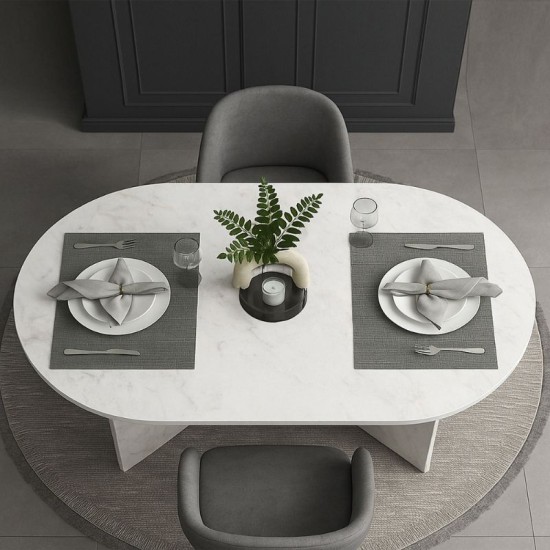 Τραπέζι Cortado  χρώμα λευκό εφέ μαρμάρου 138x80x75εκ.