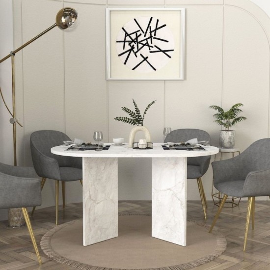 Τραπέζι Cortado  χρώμα λευκό εφέ μαρμάρου 138x80x75εκ.