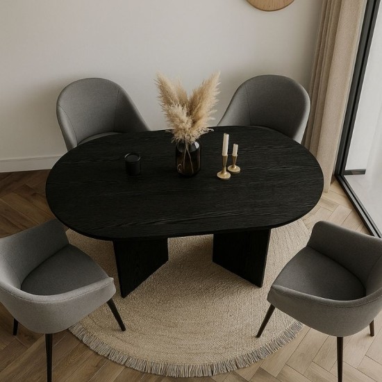 Τραπέζι Cortado  χρώμα sencron black 138x80x75εκ.