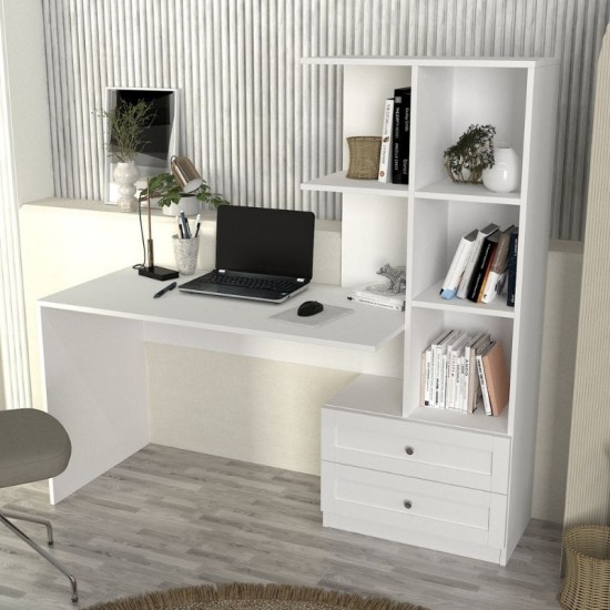 Γραφείο εργασίας Mantra  χρώμα λευκό 150x60x152εκ.