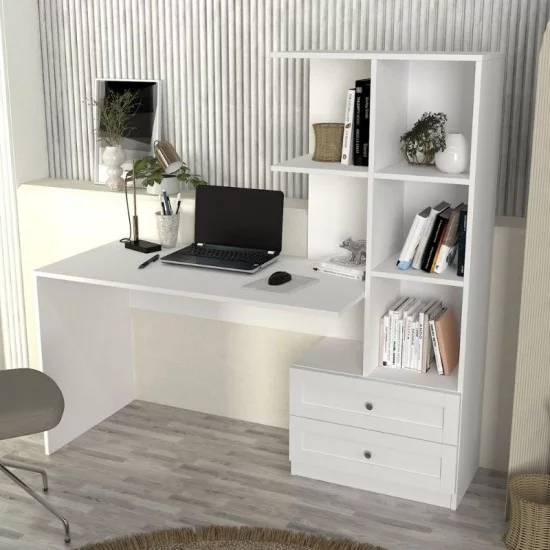 Γραφείο εργασίας Mantra  χρώμα λευκό 150x60x152εκ.