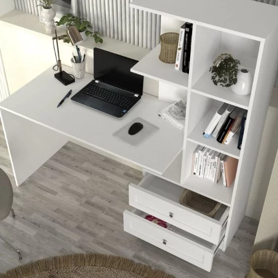 Γραφείο εργασίας Mantra  χρώμα λευκό 150x60x152εκ.