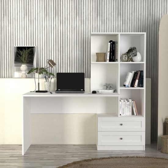 Γραφείο εργασίας Mantra  χρώμα λευκό 150x60x152εκ.