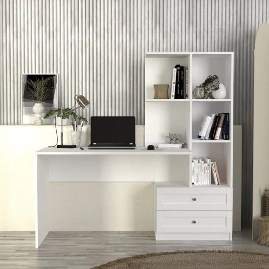 Γραφείο εργασίας Mantra  χρώμα λευκό 150x60x152εκ.