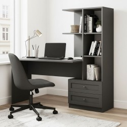 Γραφείο εργασίας Mantra  χρώμα ανθρακί 150x60x152εκ.