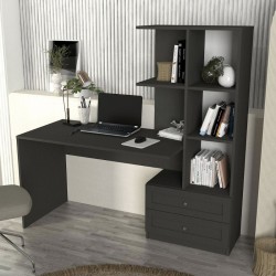 Γραφείο εργασίας Mantra  χρώμα ανθρακί 150x60x152εκ.