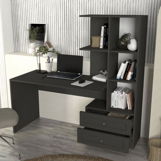 Γραφείο εργασίας Mantra  χρώμα ανθρακί 150x60x152εκ.