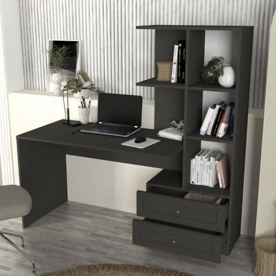 Γραφείο εργασίας Mantra  χρώμα ανθρακί 150x60x152εκ.