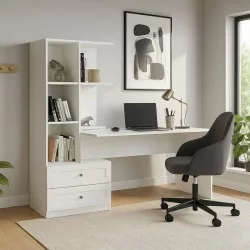 Γραφείο εργασίας Mantra  χρώμα λευκό 150x60x152εκ.