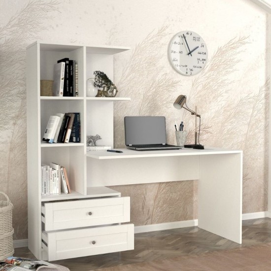 Γραφείο εργασίας Mantra  χρώμα λευκό 150x60x152εκ.