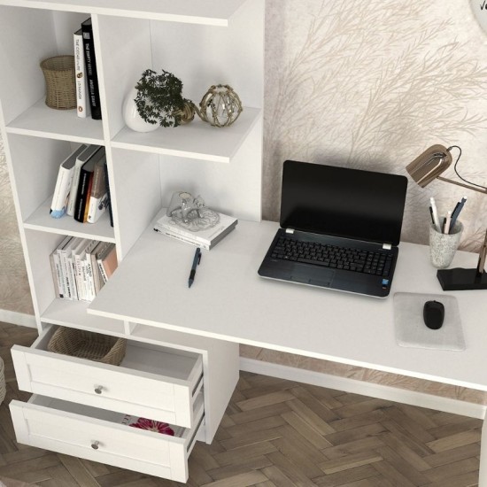 Γραφείο εργασίας Mantra  χρώμα λευκό 150x60x152εκ.