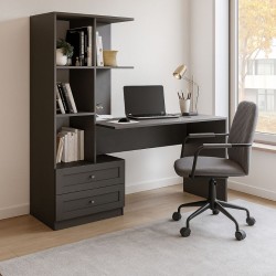 Γραφείο εργασίας Mantra  χρώμα ανθρακί 150x60x152εκ.