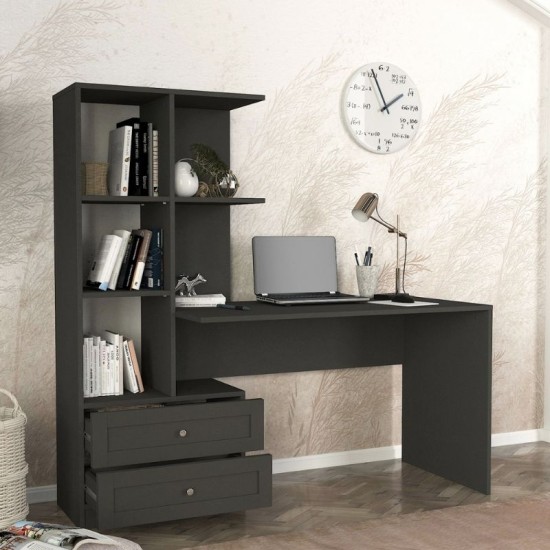 Γραφείο εργασίας Mantra  χρώμα ανθρακί 150x60x152εκ.
