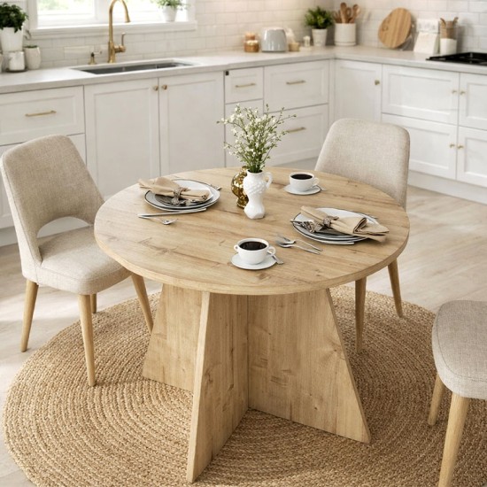 Τραπέζι Tailor  χρώμα sapphire oak Ø100x75,7εκ.