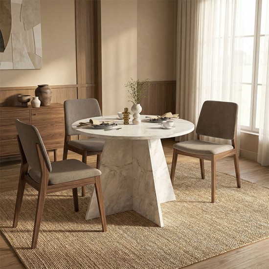 Τραπέζι Tailor  χρώμα λευκό εφέ μαρμάρου Ø100x75,7εκ.