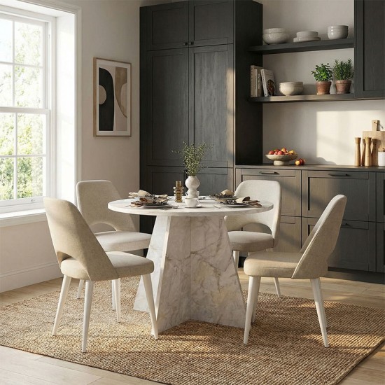 Τραπέζι Tailor  χρώμα λευκό εφέ μαρμάρου Ø100x75,7εκ.