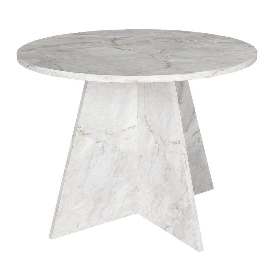 Τραπέζι Tailor  χρώμα λευκό εφέ μαρμάρου Ø100x75,7εκ.