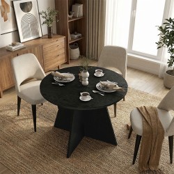 Τραπέζι Tailor  χρώμα sencron black Ø100x75,7εκ.