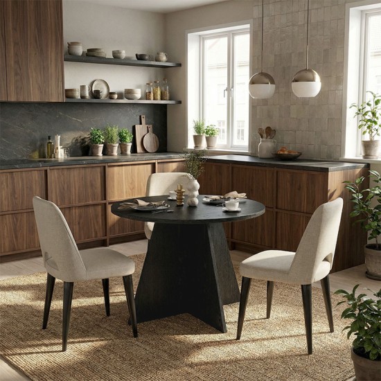 Τραπέζι Tailor  χρώμα sencron black Ø100x75,7εκ.