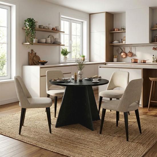 Τραπέζι Tailor  χρώμα sencron black Ø100x75,7εκ.