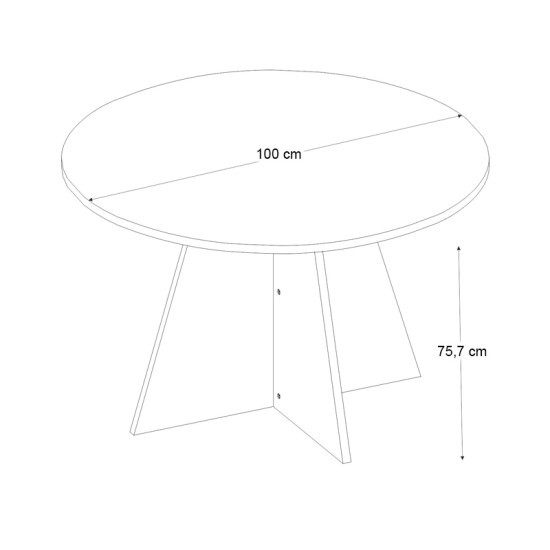 Τραπέζι Tailor  χρώμα sencron black Ø100x75,7εκ.