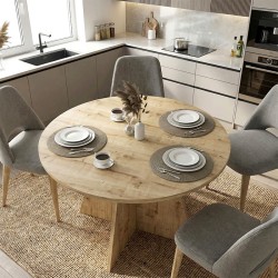 Τραπέζι Tailor  χρώμα sapphire oak Ø120x75,7εκ.