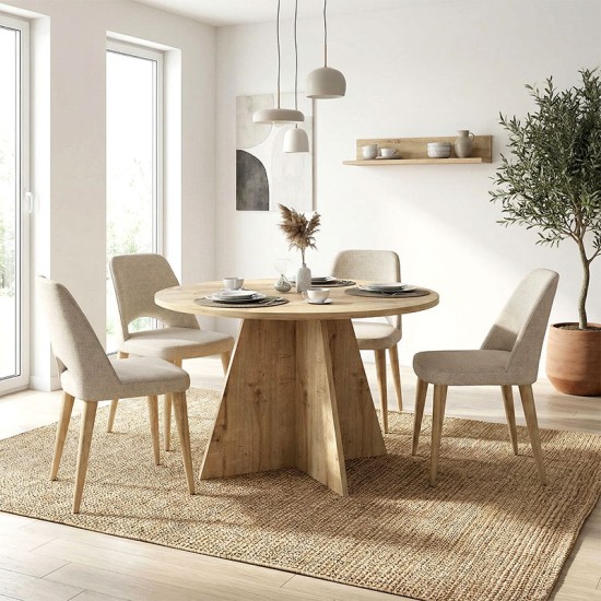 Τραπέζι Tailor  χρώμα sapphire oak Ø120x75,7εκ.