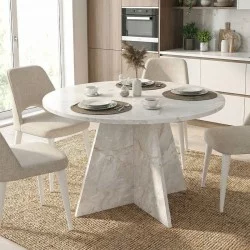 Τραπέζι Tailor  χρώμα λευκό εφέ μαρμάρου Ø120x75,7εκ.