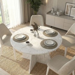 Τραπέζι Tailor  χρώμα λευκό εφέ μαρμάρου Ø120x75,7εκ.