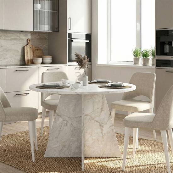 Τραπέζι Tailor  χρώμα λευκό εφέ μαρμάρου Ø120x75,7εκ.