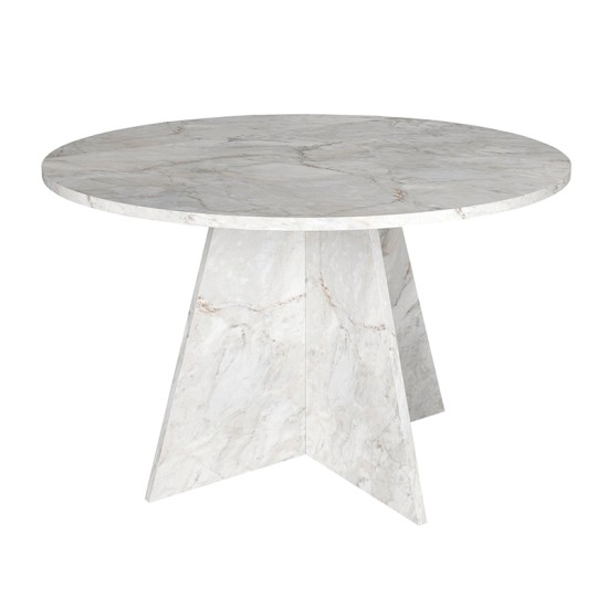Τραπέζι Tailor  χρώμα λευκό εφέ μαρμάρου Ø120x75,7εκ.
