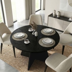 Τραπέζι Tailor  χρώμα sencron black Ø120x75,7εκ.