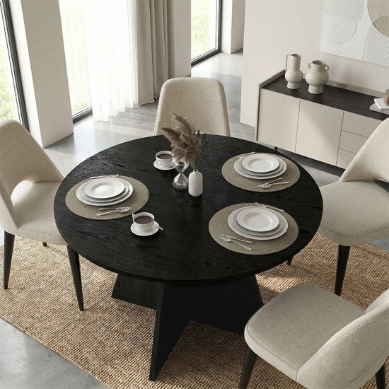 Τραπέζι Tailor  χρώμα sencron black Ø120x75,7εκ.