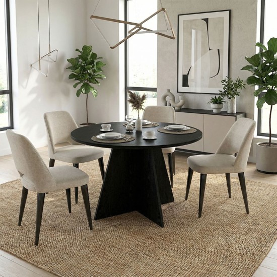 Τραπέζι Tailor  χρώμα sencron black Ø120x75,7εκ.