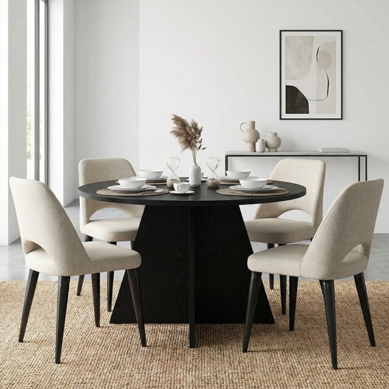 Τραπέζι Tailor  χρώμα sencron black Ø120x75,7εκ.