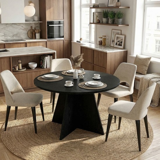 Τραπέζι Tailor  χρώμα sencron black Ø120x75,7εκ.