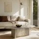 Τραπεζάκι σαλονιού Ravey  χρώμα travertine 120x60x39,8εκ.