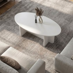 Τραπεζάκι σαλονιού Ravey  χρώμα λευκό 120x60x39,6εκ.