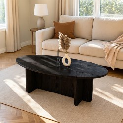 Τραπεζάκι σαλονιού Ravey  χρώμα sencron black 120x60x39,6εκ.