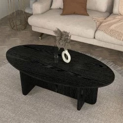Τραπεζάκι σαλονιού Ravey  χρώμα sencron black 120x60x39,8εκ.